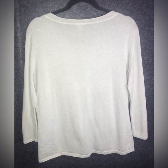 J.Jill 100% Cotton Shell Button Front Short Knit Green Cardigan Size Small Light - Picture 5 of 8